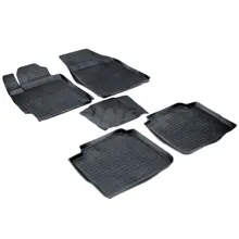 Резиновые коврики для Toyota Camry 40(2006-2012) с высокими бортиками(Seintex 01089