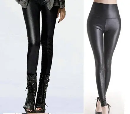 Восточное Вязание черные женские Леггинсы искусственная кожа высокого качества тонкие леггинсы размера плюс высокая эластичность сексуальные брюки Леггинсы