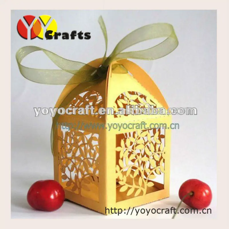 "Листья" форма мини-подарок коробки для Свадебная Ажурная свадебная конфетная бумага коробки для упаковки