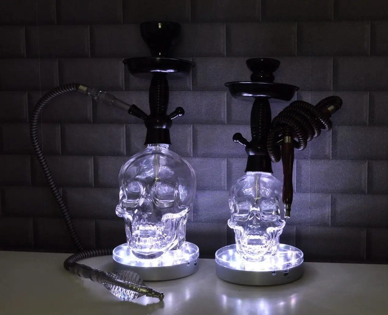 20 шт./лот стекло кальян декоративные RGB цвета Изменение светодиодные База с ИК 24 ключ пульт дистанционного управления