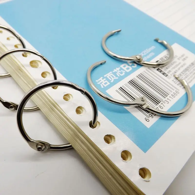 Висит кольцо 10 шт. комплект отрывными листами кольцо office binder кольцо карты коллекции круг никелированная ноутбук обязательного кольцо