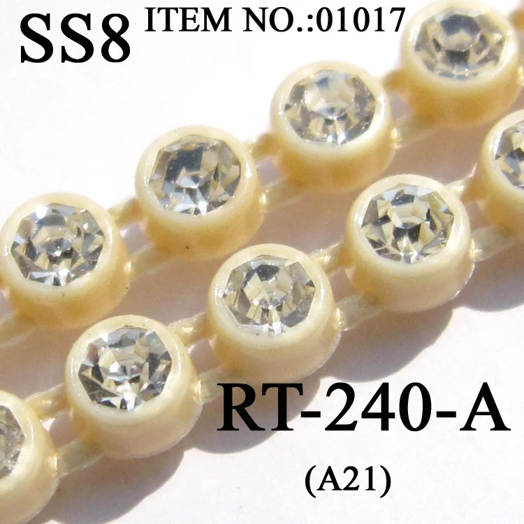 SS8 Plastic Crystal Rhinestone Banding Jewellery Making Accessories 10Yards/lot Crystal Rhinestone Banding Trim AM TAIDIAN