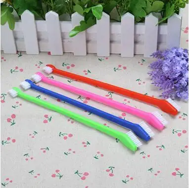 

Fashion Double Headed Pet Toothbrush Cleaning Teeth Dog Puppy Cat Toothbrush Color Random Delivered