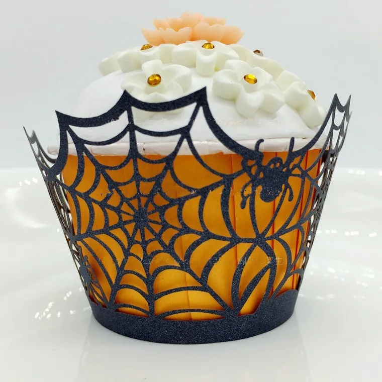 50 шт. выдалбливать праздник Muffin обертка для кекса паук чистая чашки выпечки сдобы