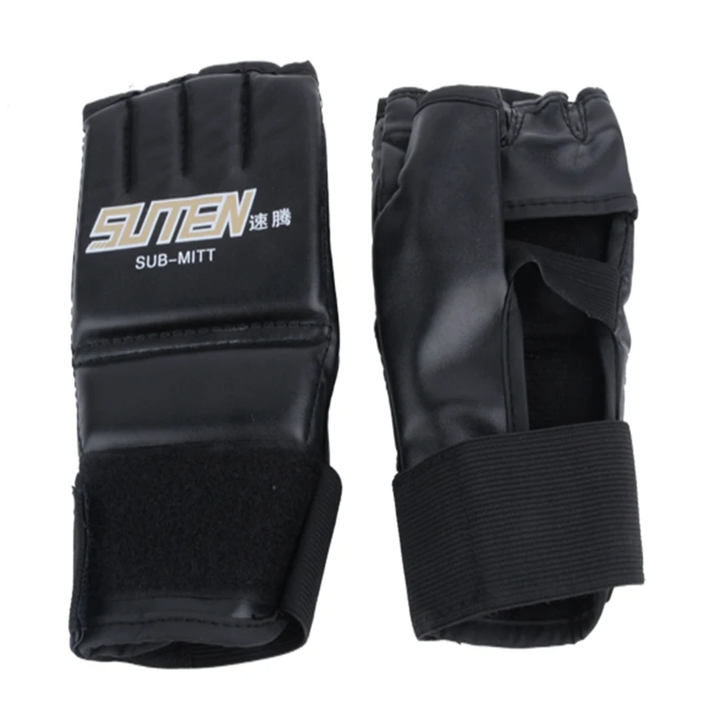 Бренд 1 пара черный Муай Тай тренировочный Пробивной мешок половина митенки
