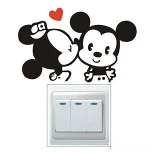 17 Hot Mickey Mouse Minnie mouse wall sticker children room nursery decoration diy adhesive mural removable vinyl wallpaper XY8126 - Цвет: 17