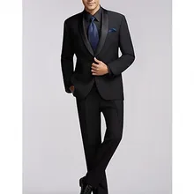 Темно-шерсть джентльмен индивидуальный заказ мужской костюм Шарф шафера с лацканами смокинги для Для мужчин свадебный костюм(куртка+ брюки) best распродажа