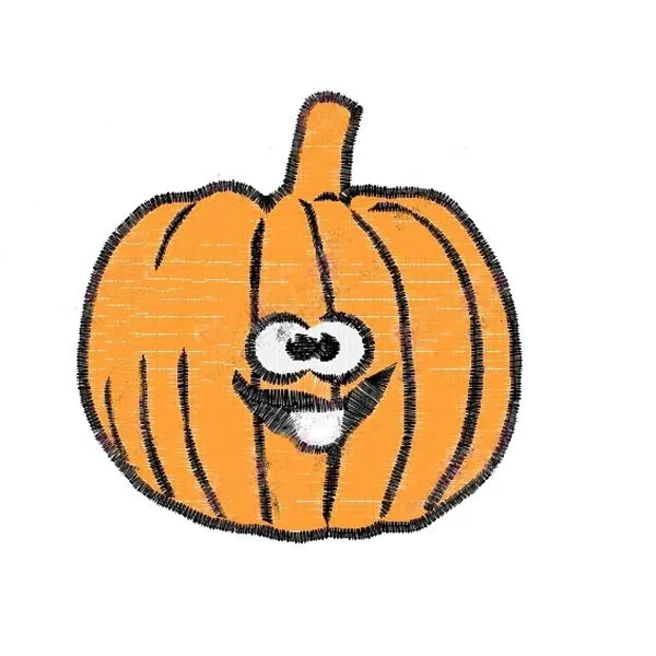 Happy Halloween Cartoon Pumpkin Embroidery Design-1500x1500