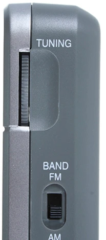 Panasonic RF-P50EG9-S Радиоприемник, карманный размер, вращающийся регулятор настройки, светодиодный индикатор частоты, индикатор включения питания, ручной ремешок, динамик размером 5,7см, питание от 2х батареек АА