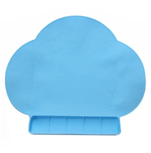 blue Силиконовая столовая для кормления ребенка домашняя дорожная подставка водостойкий латексный коврик для стола - Цвет: blue