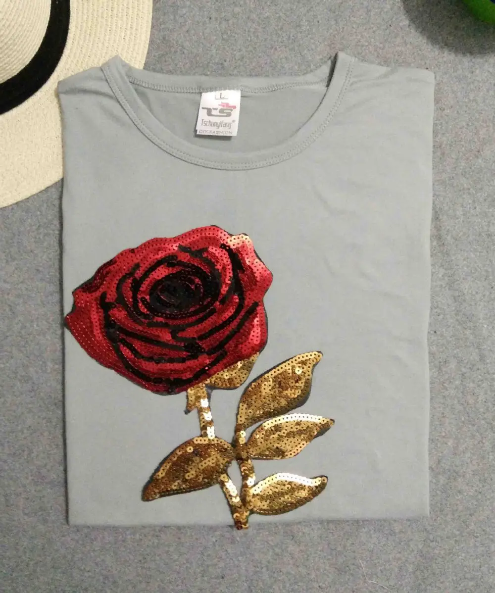 Г., брендовая весенне-летняя модная Новая Сексуальная футболка с объемными губами футболка с вышитыми розами и пайетками для девочек топ для отдыха