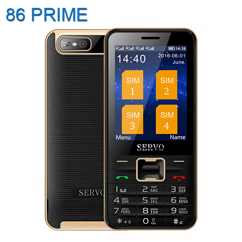 Original Servo V8100 2 8 inch Mobile Phone 4 SIM cards cell phones Bluetooth Flashlight MP3