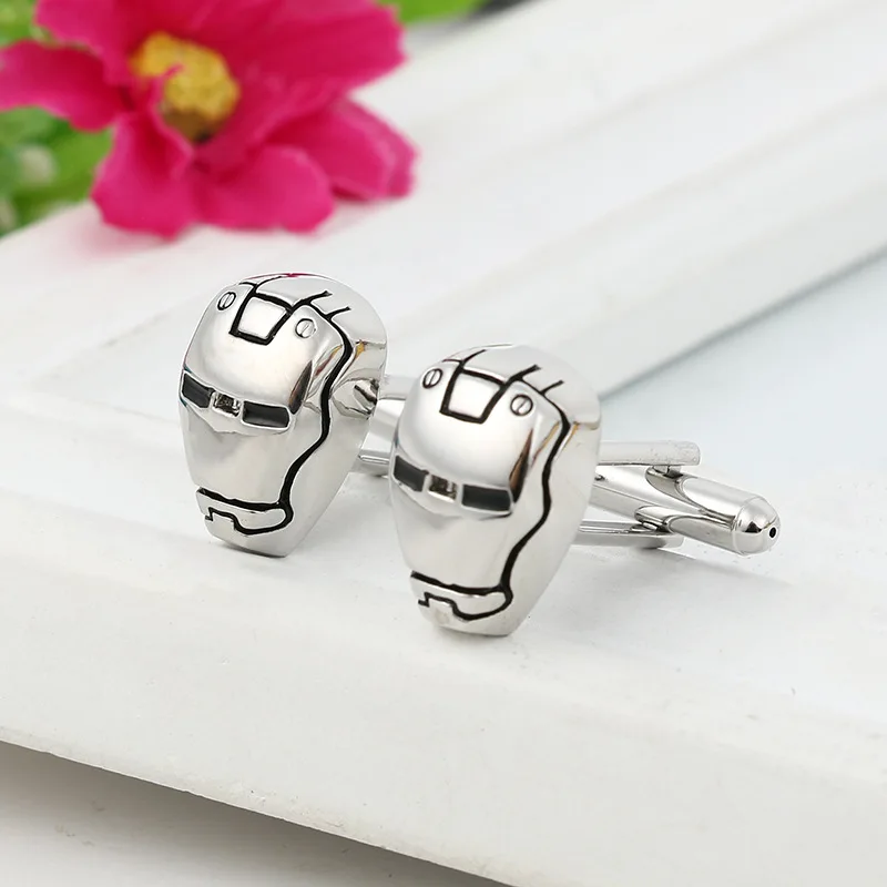 OMENG украшения оптом Серебристый Стальной Человек Запонки мужские французские