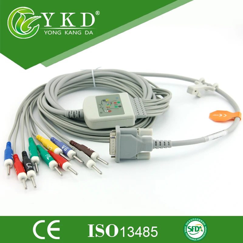 Электрокардиограф 10 lead Schiller EKG cable AHA Din 3 0 мм kom штекер сопротивления концевые