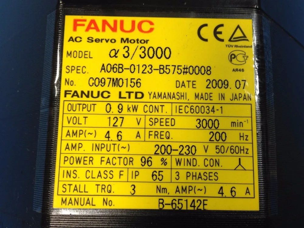 FANUC AC servo motor A06B 0123 B575 FANUC AC servo motor A06B 0123 B575
