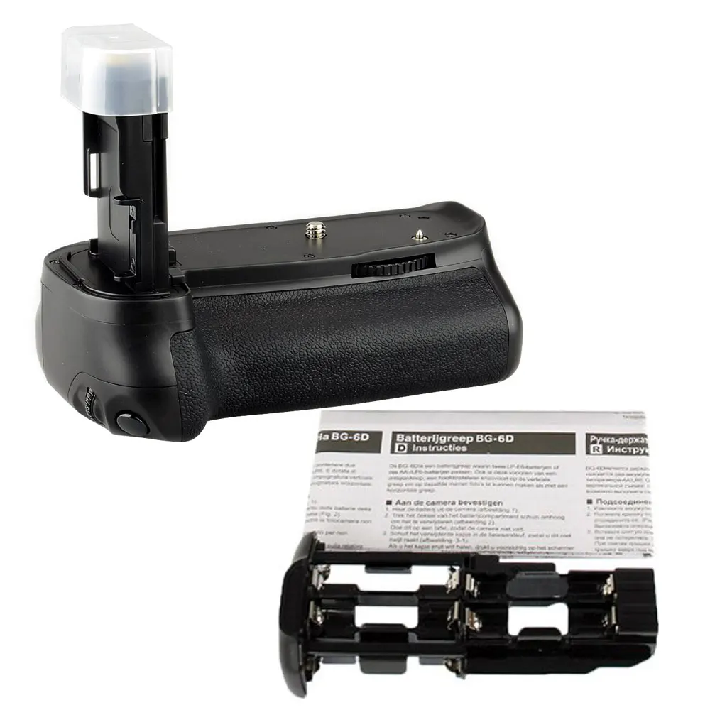 Meike MK-6D вертикальный держатель батареи с 2 шт. LP-E6 Аккумуляторы для Canon EOS 6D камеры DSLR заменить как BG-E13