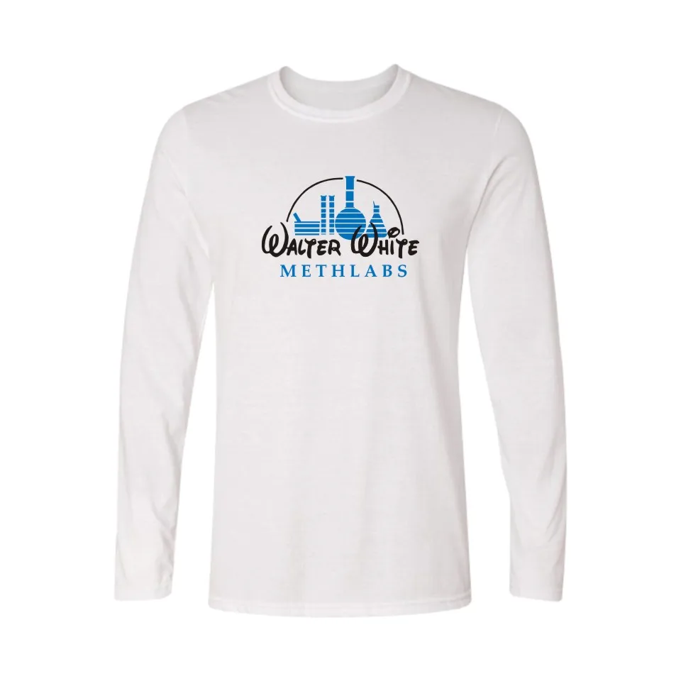 Meth Maker Walter White Logo T Shirt Slim Fit O-Neck T-Shirt Men Long Sleeve Black/White 3xl Cotton Teeshirt Street Wear Style