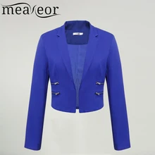Meaneor Brand Women Blazer Ladies Jacket Blazers Women Suit Single Button New Fashion Work Wear Feminino Short Jackets Coat