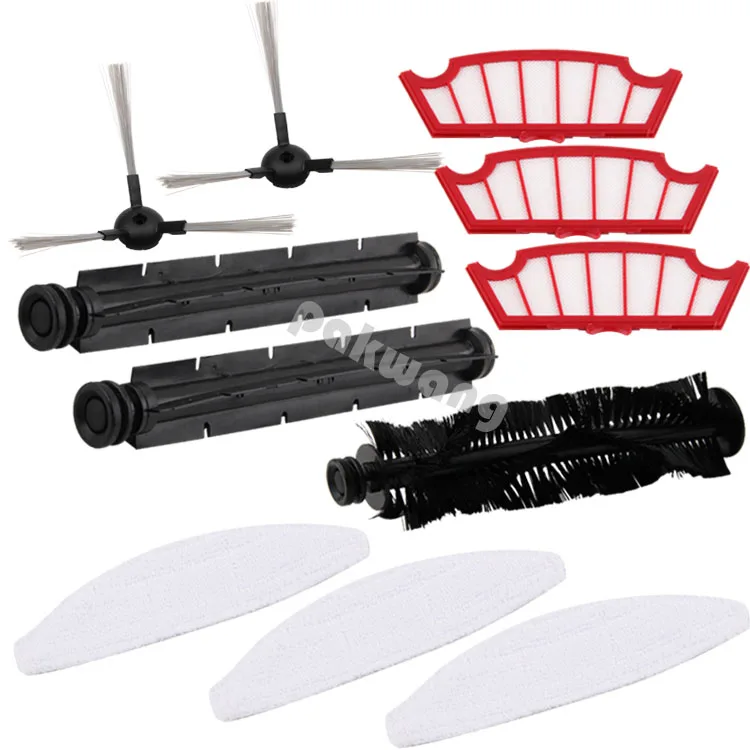 Mop Filter Hair Brush Rubber Brush Side Brush XR210 Robot Vacuum Cleaner Spare Parts robot vacuum cleaner sq a380 d6601 spare parts hair brush main brush accessories side brush
