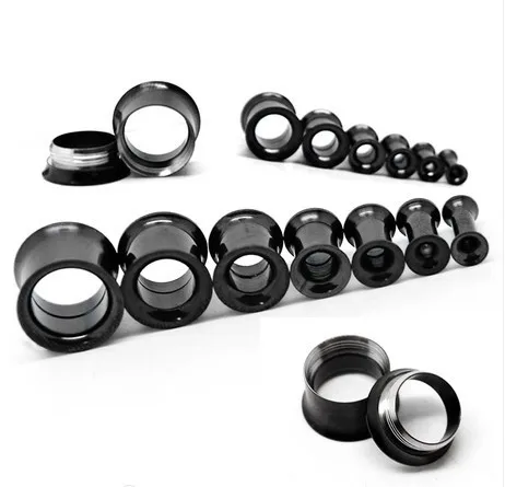 Оптовые продажи, 72 шт./лот, mix5-20mm, нержавеющая сталь, ювелирные изделия для тела, внутренняя резьба, туннель