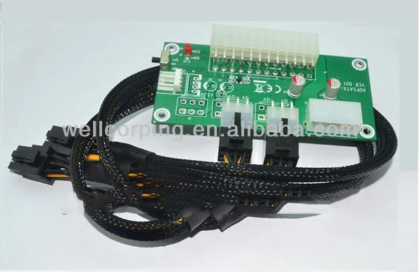 ALLOYSEED PC Настольный ATX 24Pin двойной блок питания синхронизация стартер удлинитель Кабель для BTC шахтер Майнинг Биткойн