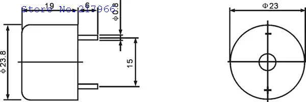 Пьезозуммер 23*19 мм, 2319 3-24 В