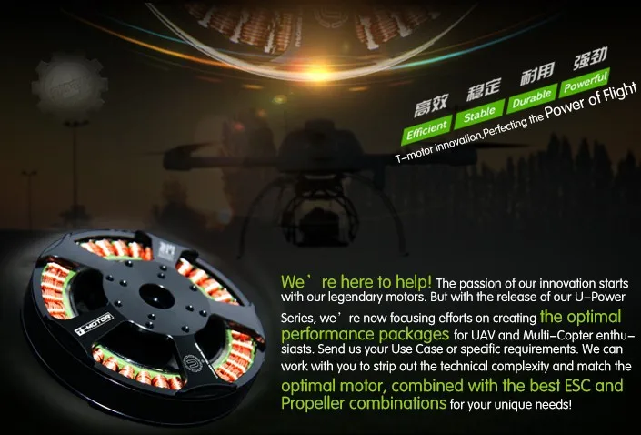 T-Motor Tiger одиночный бесщеточный мотор U8 100KV 6-12S для RC квадрокоптера гексакоптера БПЛА Dornes вертолет мультироторы