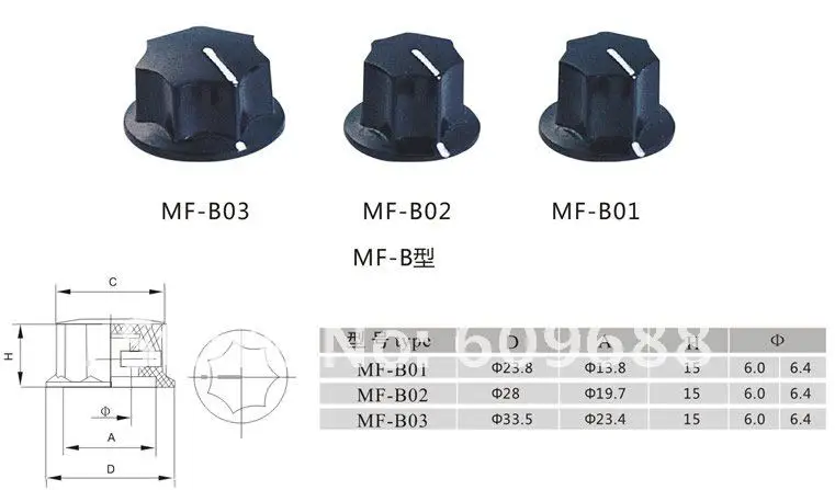 Поворотный переключатель, ручка потенциометра mf-b01