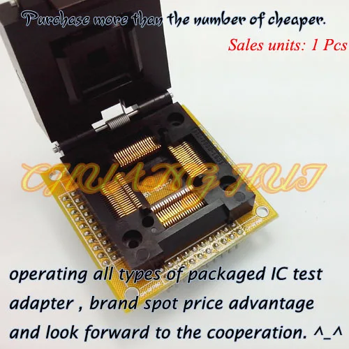 Ch-qfp80 программист адаптер TQFP80/qfp80 ic51-0804-711 Тесты Socket/IC Socket шага: 0.65 мм Размеры: 14 мм x 14 мм