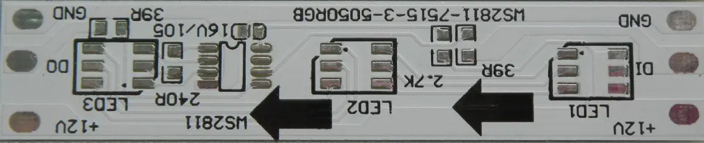 Светодиодный цифровой модуль, ws2811ic 5050 3leds; DC12V вход, водонепроницаемый, 20 штук строку; 256 серого