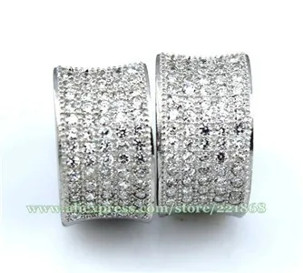Carraton ESCH8064 твердых CZ стерлингового серебра 925 Stone Pave комплект серьги huggie