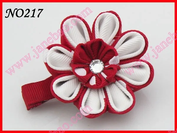 Новые 280 шт. " два слоя Kanzashi цветок заколки моды девушка Bow заколки