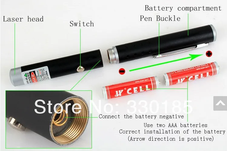 Акция! Военная Зеленая лазерная указка Lazer Ручка 532nm Power Point, для преподавателя тренировочный фонарик(с розничной коробкой)+ 2AAA