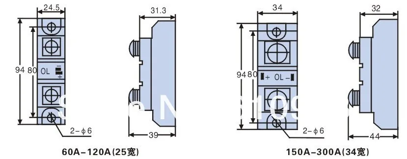SSR 150A 48-480VAC 4-32VDC промышленный класс твердотельное реле