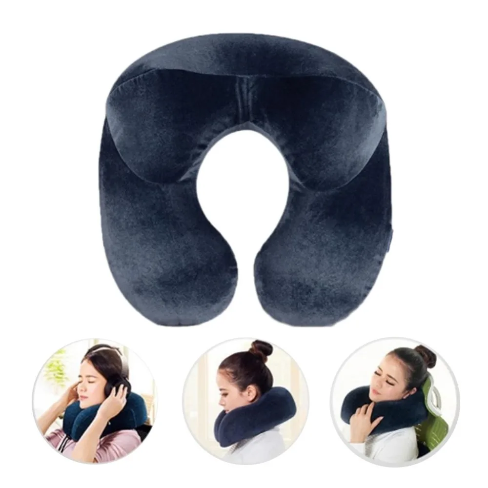 U shape Travel Neck Pillow For Airplane Inflatable Travelling Accessories Comfortable Pillows
