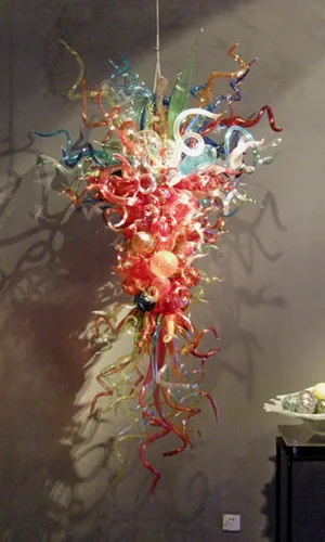 Современный дизайн Крытый Арт Деко светодиодный источник света Европейский Chihuly стиль красочные руки выдувное стекло люстра