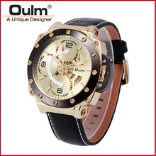 Men watches Big Dial Leather Strap Mechanical Watch Black Gold sport fashion watches