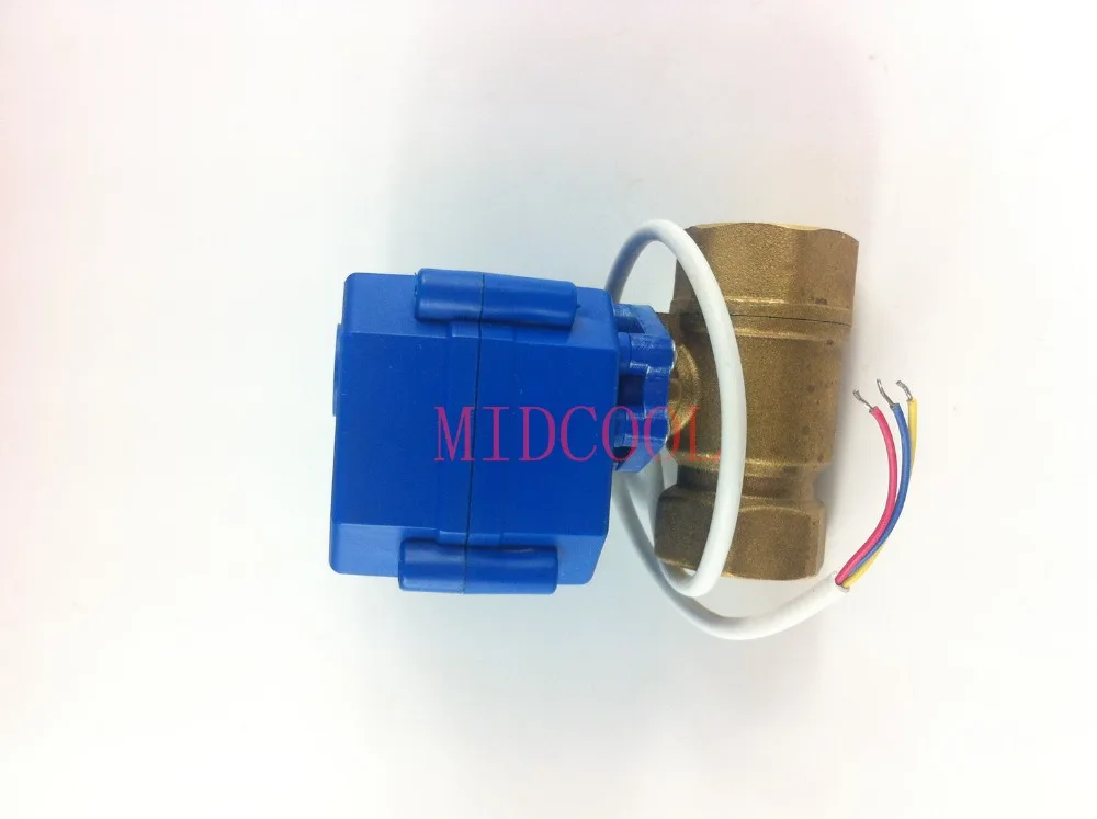 Brass Motorized Ball Valve 1-1/4" DN32 DC3-6V electrical controlling(two-way) valve wires CR-01/CR-02/CR-05