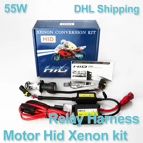 Motorcycle Bike H4-3 Bulb Lamp Conversion Kit Xenon HID Relay Harness