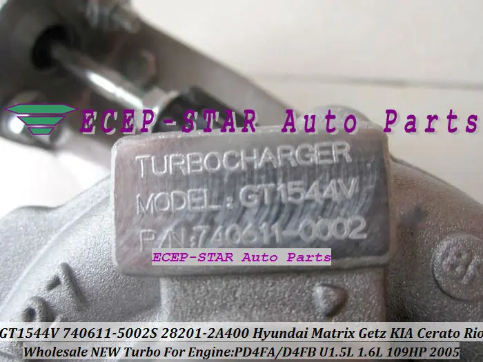 GT1544V 740611-5002 s 28201-2A400 740611 782403 Турбокомпрессор Для Hyundai Matrix Getz для KIA Cerato Рио 05 D4FA D4FB U 1.5L 109HP