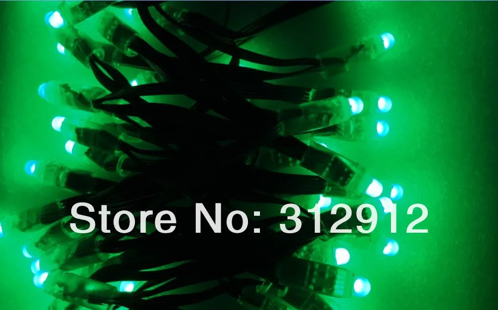 Зеленый провод IP68 DC12V вход 12 мм сквозное отверстие LED RGB дампа узел; 100 шт. строка