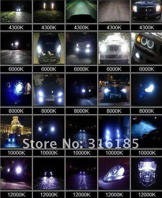 HID xenon lamp effect chart
