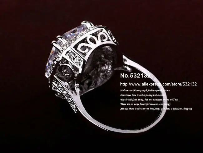 Блестящий массивный Удивительный Большой 6ct Красный кубический цирконий квадратный CZ камень ювелирные изделия, обручальное кольцо
