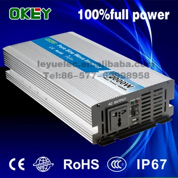 

fast delivery single output 12V to 220V DC/AC type 2000W pure sine wave inverter charger solar system universal socket inve