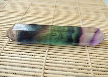 

A628 Natural purple/green fluorite quartz crystal DT wand healing 121g YL-J0637