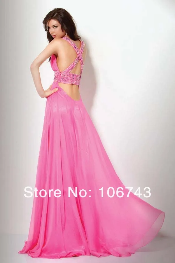 Горячие новые сексуальные невесты Индивидуальные вышивка vestidos formales шифон Длинные бисером Выпускные платья подружки невесты