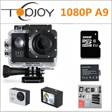 Câmera de esporte de ação 1080P Full HD tela de 2 polegadas com mergulho a prova d’ água até 30 m resolução de 1920 x 1080