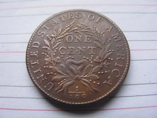 1793 венок лист цент копия монет Копер производство