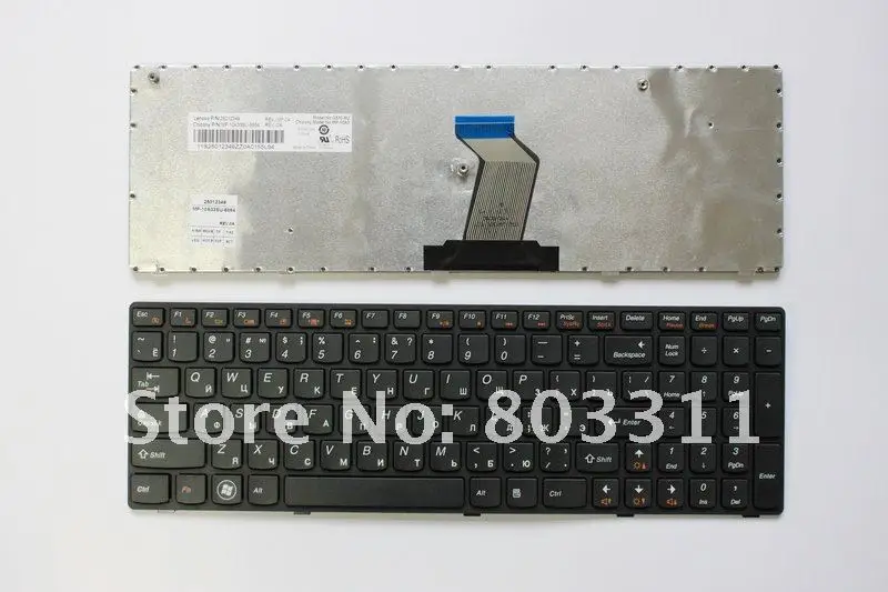 Русская клавиатура для lenovo G570 Z560 с черной рамкой