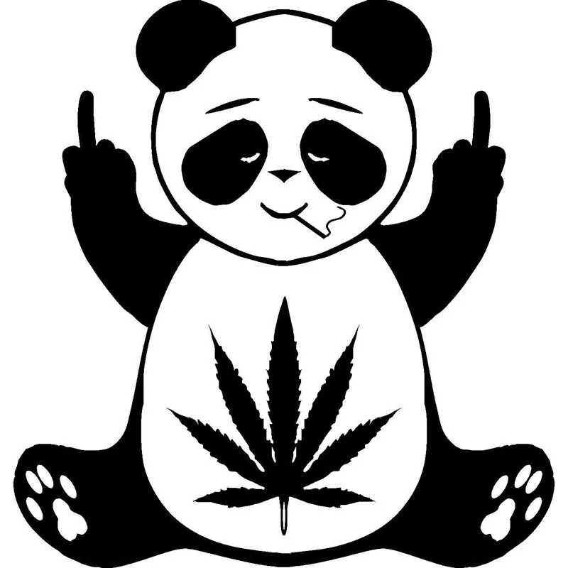 

14*14.7CM Middle Finger Personality Cute Panda Car Stickers Classic Creative Car Styling Decoration Accessories C4-0296
